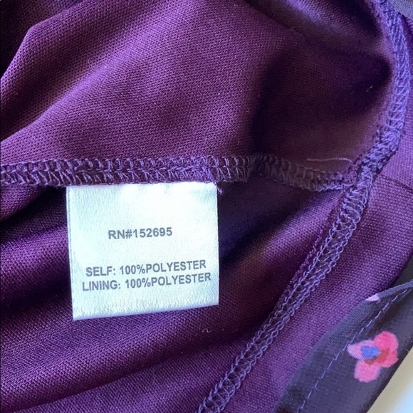 Dress Mini, Purple color, Flowers,V-Neck,Size S, Q+A LA - Picture 8 of 15